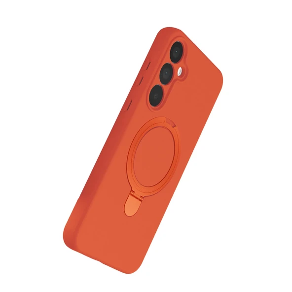 Samsung Galaxy A15 4g Regal Magsafe Standlı Kapak - Turuncu - Resim 3