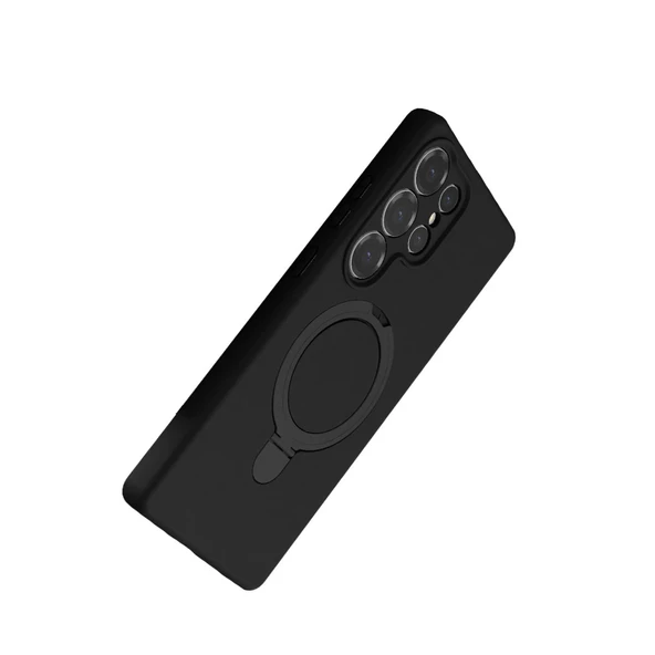 Samsung Galaxy S25 Ultra Regal Magsafe Standlı Kapak - Siyah - Resim 3