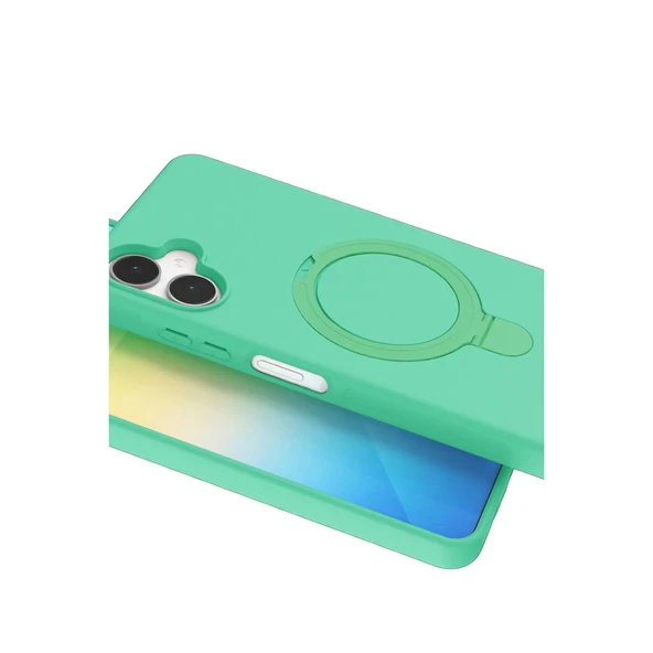 Samsung Galaxy A06 Regal Magsafe Standlı Kapak - Yeşil - Resim 4
