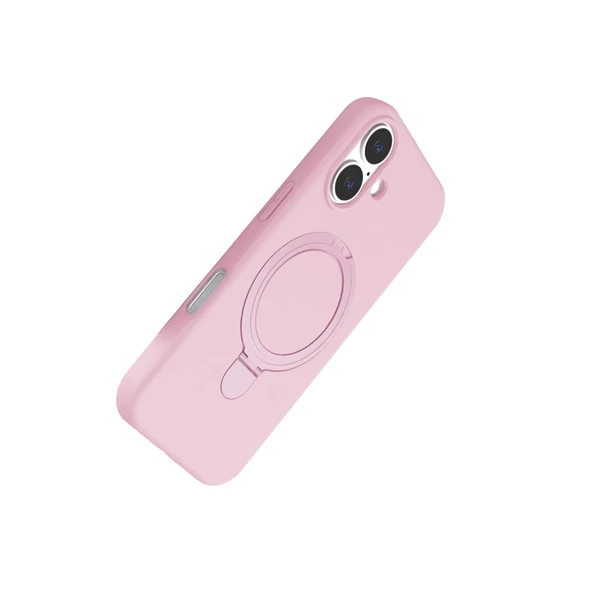 Apple İphone 16 Regal Magsafe Standlı Kapak - Açık Pembe - Resim 4
