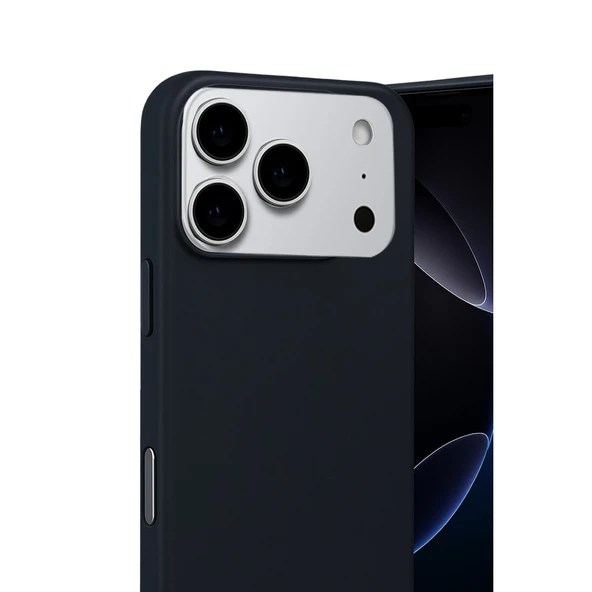 Apple İphone 17 Pro Max Nano İçi Kadife Silikon - Siyah - Resim 3