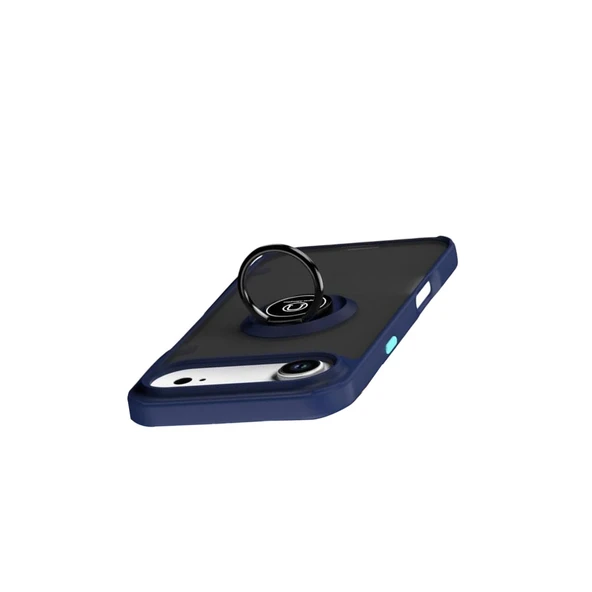 Apple İphone 17 Air Montreal Yüzüklü Silikon Kapak - Lacivert - Resim 4