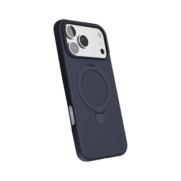 Apple İphone 17 Pro Regal Magsafe Standlı Kapak - Lacivert - Resim 3