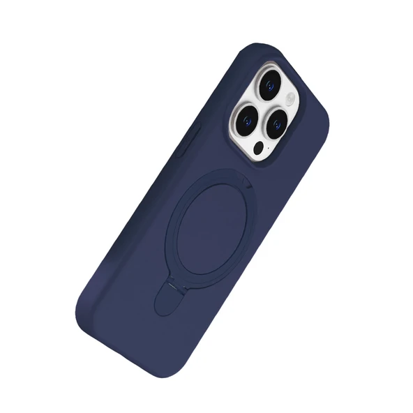 Apple İphone 15 Pro Max Regal Magsafe Standlı Kapak - Lacivert - Resim 3