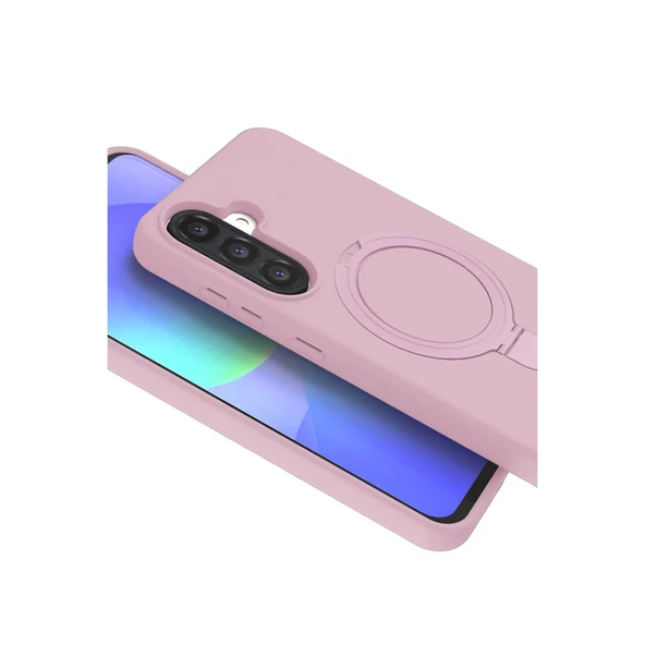 Samsung Galaxy A26 Regal Magsafe Standlı Kapak - Açık Pembe - Resim 2