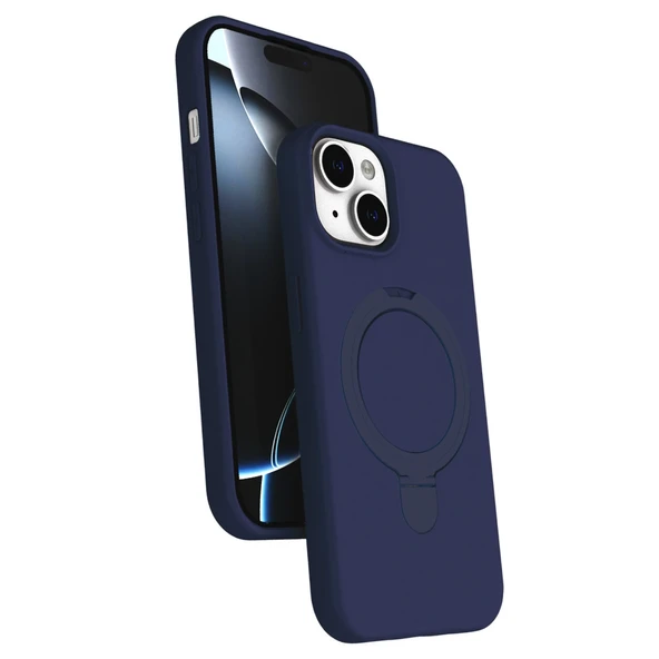 Apple İphone 14 Regal Magsafe Standlı Kapak - Lacivert ürün görseli 1