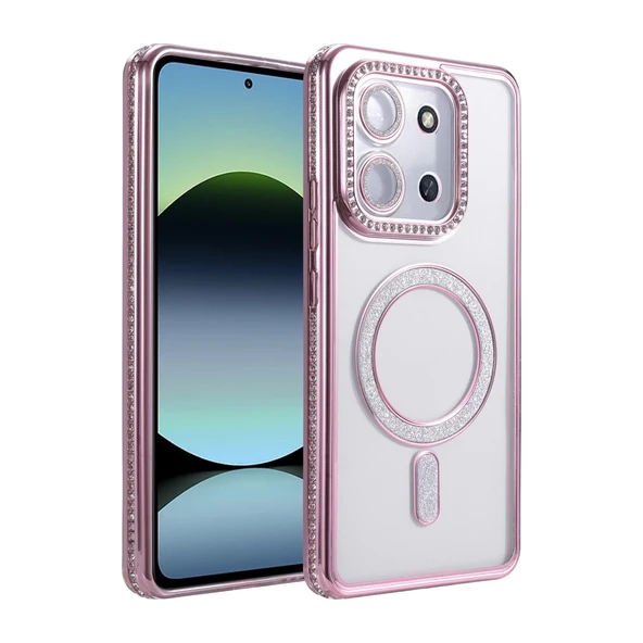 Xiaomi Redmi 15c 4g Joke Simli Magneticsafe Kılıf - Pembe ürün görseli 1