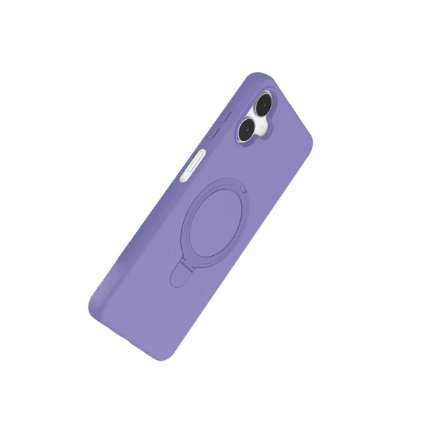 Samsung Galaxy A06 Regal Magsafe Standlı Kapak - Lila - Resim 2