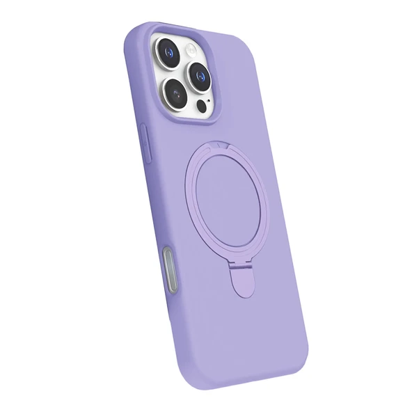 Apple İphone 16 Pro Regal Magsafe Standlı Kapak - Lila - Resim 2