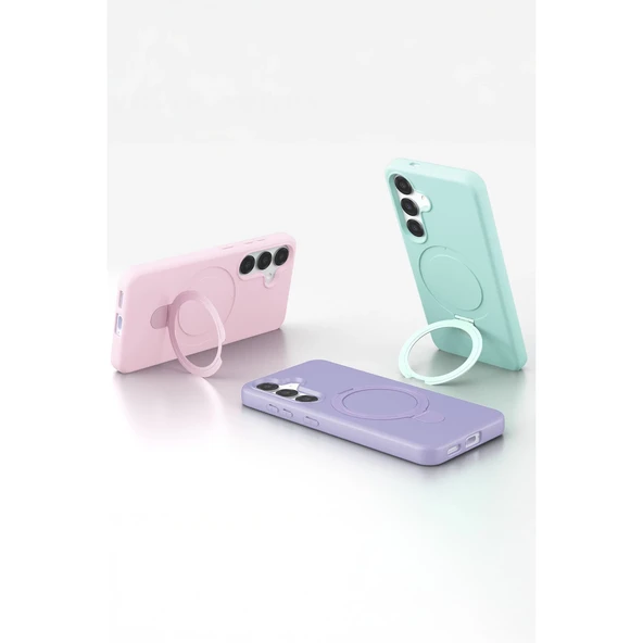 Samsung Galaxy S25 Regal Magsafe Standlı Kapak - Siyah - Resim 5