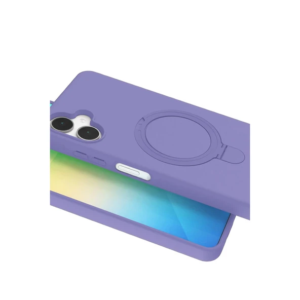 Samsung Galaxy A06 Regal Magsafe Standlı Kapak - Lila - Resim 4