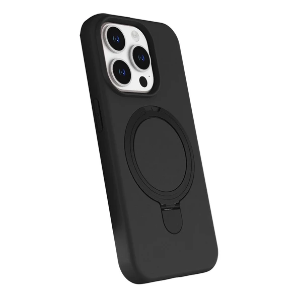 Apple İphone 14 Pro Max Regal Magsafe Standlı Kapak - Siyah - Resim 2