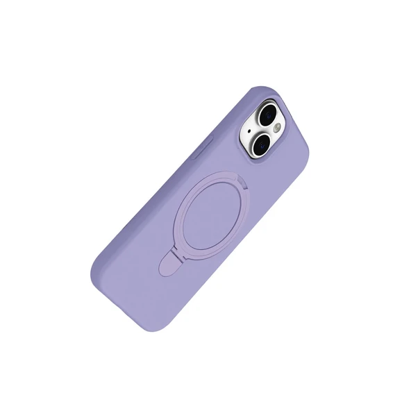 Apple İphone 15 Plus Regal Magsafe Standlı Kapak - Lila - Resim 3