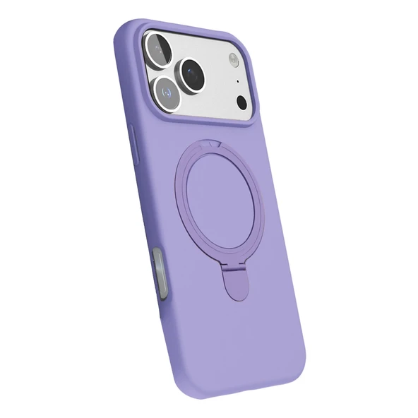 Apple İphone 17 Pro Regal Magsafe Standlı Kapak - Lila - Resim 3