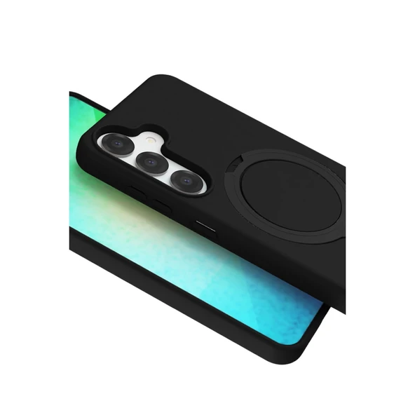 Samsung Galaxy S25 Regal Magsafe Standlı Kapak - Siyah - Resim 4