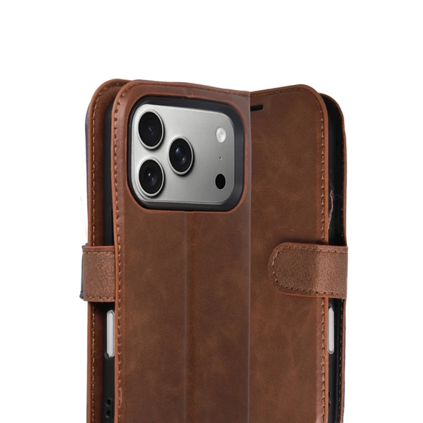 Apple İphone 17 Pro Trend S Plus Kapaklı Kılıf - Taba - Resim 2