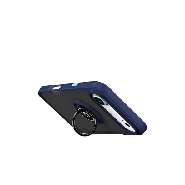Apple İphone 17 Air Montreal Yüzüklü Silikon Kapak - Lacivert - Resim 3