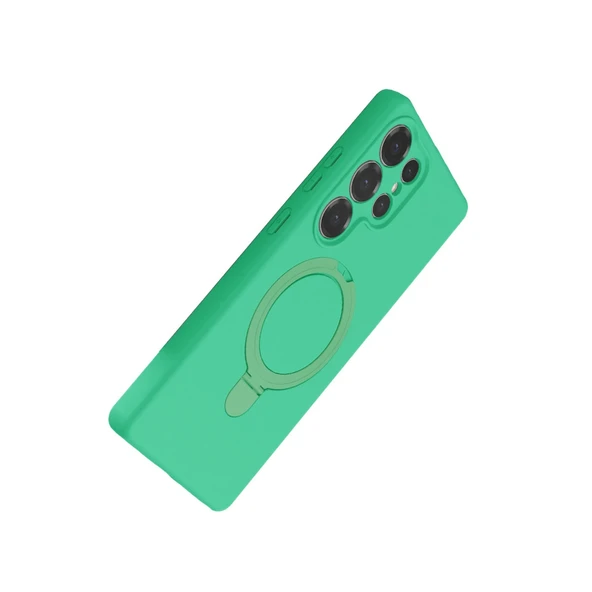 Samsung Galaxy S24 Ultra Regal Magsafe Standlı Kapak - Yeşil - Resim 3