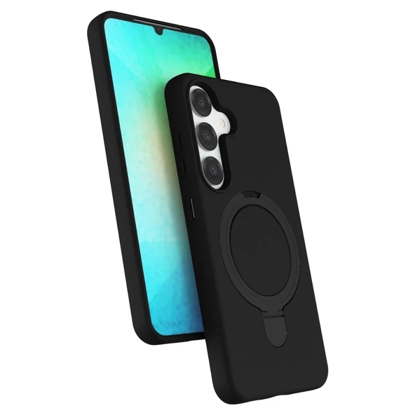 Samsung Galaxy S25 Regal Magsafe Standlı Kapak - Siyah ürün görseli 1