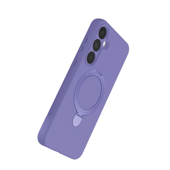 Samsung Galaxy A35 5g Regal Magsafe Standlı Kapak - Lila - Resim 3