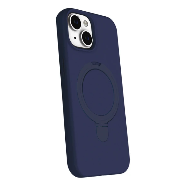Apple İphone 14 Regal Magsafe Standlı Kapak - Lacivert - Resim 2