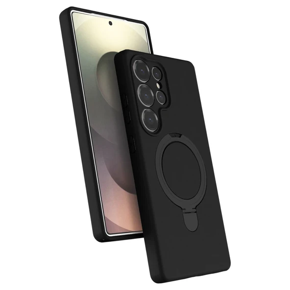 Samsung Galaxy S25 Ultra Regal Magsafe Standlı Kapak - Siyah ürün görseli 1