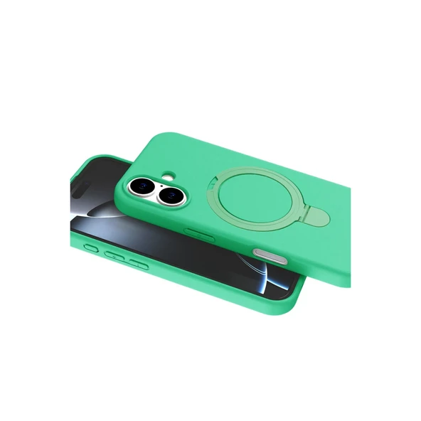 Apple İphone 17 Regal Magsafe Standlı Kapak - Yeşil - Resim 2