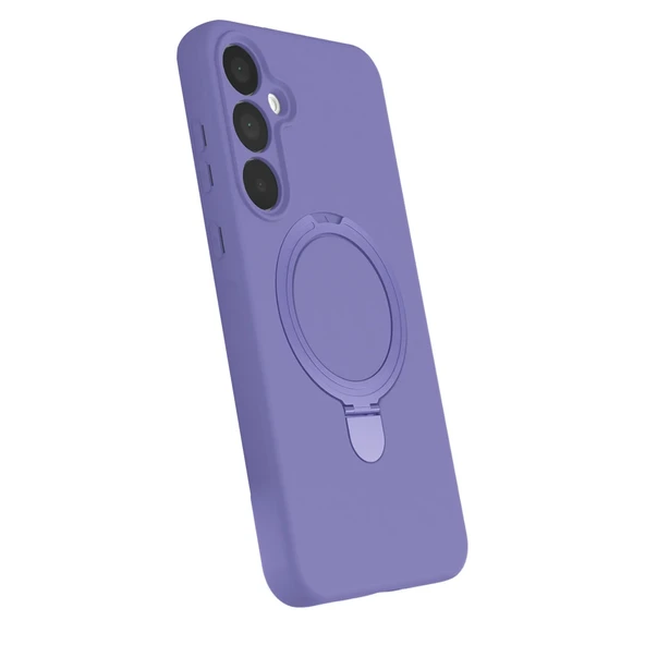 Samsung Galaxy A35 5g Regal Magsafe Standlı Kapak - Lila - Resim 2