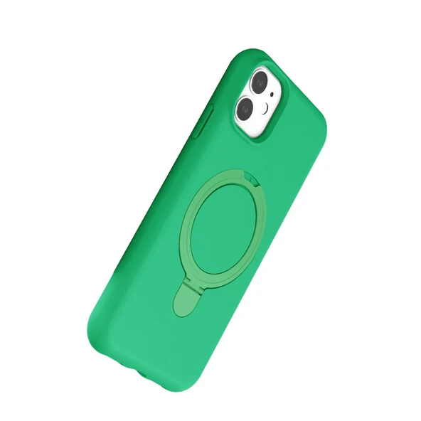 Apple İphone 11 Regal Magsafe Standlı Kapak - Yeşil - Resim 3