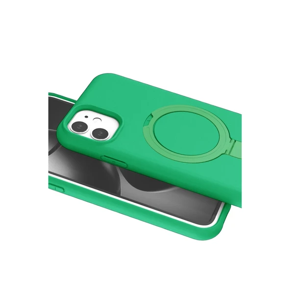 Apple İphone 11 Regal Magsafe Standlı Kapak - Yeşil - Resim 4