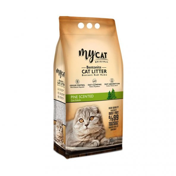 Mycat Çam Kokulu Bentonit Kedi Kumu 10 Lt