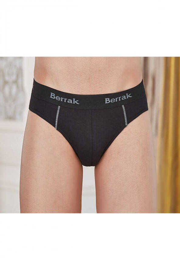 Berrak 1065 Erkek 3'lü Kalın Bel Lastikli Slip - 2