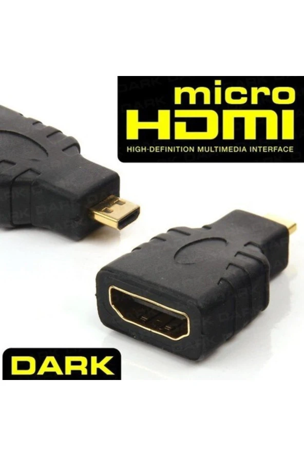 DARK MICRO HDMI M TO HDMI F DÖNÜŞTÜRÜCÜ HDMI DİŞİ- MICRO HDMI ERKEK( TABLET, KAMERA, CEP TELEFON)