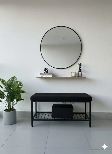 Metal Ayaklı Raflı Bench Puf Bank Antre Mutfak Salon Yatak Odası Puf Bank ürün görseli 1