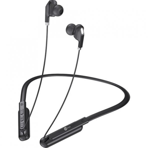 Lenovo Lecoo ES202 Boyun Bantlı Kablosuz Mikrofonlu Kulak İçi Kulaklık Siyah