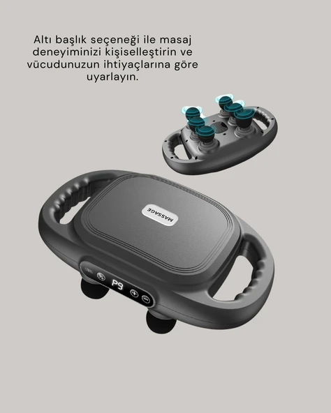 Şarjlı 6 Başlıklı Masaj Tabancası 2000 mAh Sessiz Güçlü Motor - Resim 4