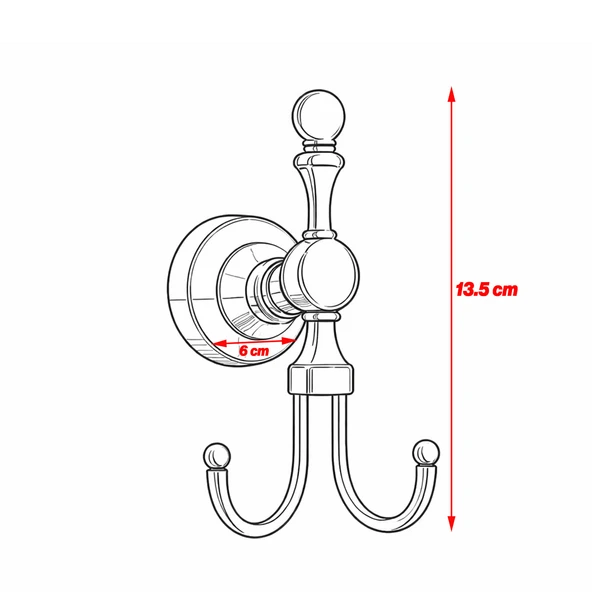 Lüks İkili Askılık Gold Altın Metal Duvar Askısı Havlu Bornoz Vestiyer İçin Dayanıklı Şık Tasarım - Resim 3