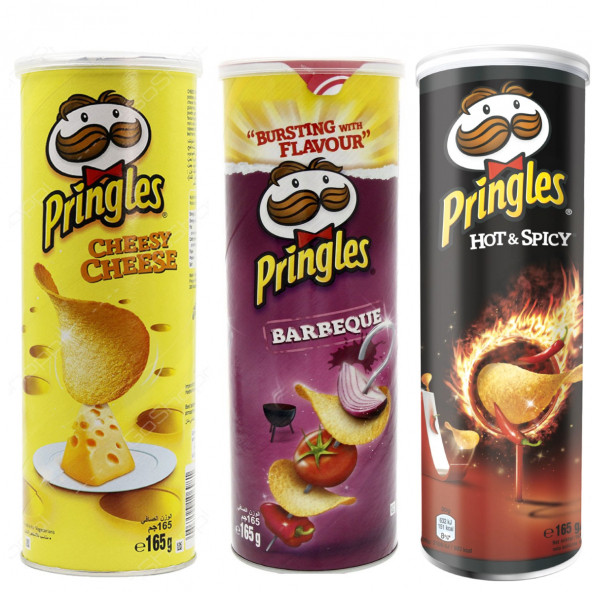 Pringles Combo Pack-hot Spicy + Barbeque + Cheesy Cheese 165 Gr X 3 Lü Paket - 1