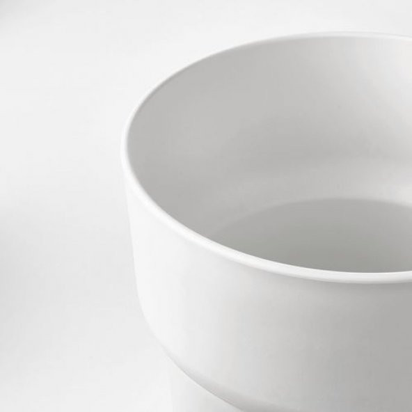Yer Saksısı Kalın Plastik, Beyaz Saksı 24 Cm ,Kalın-Bitki Saksısı Deliksiz İç*Dış Mekan - 2