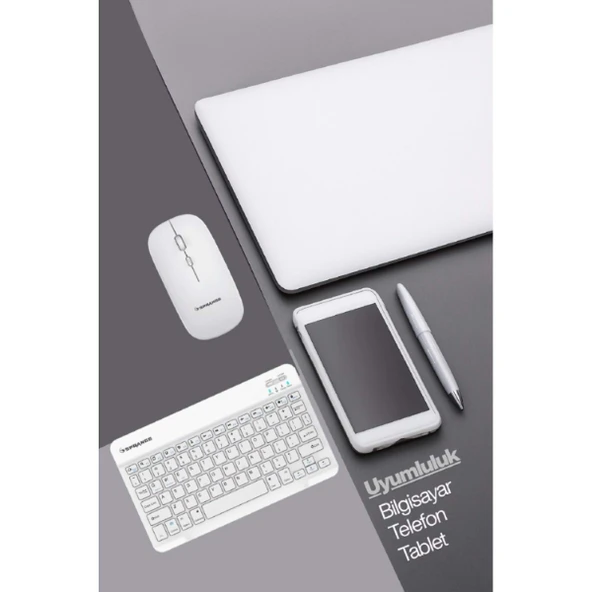 Beyaz Kablosuz Klavye Ve Mouse Seti - Resim 5