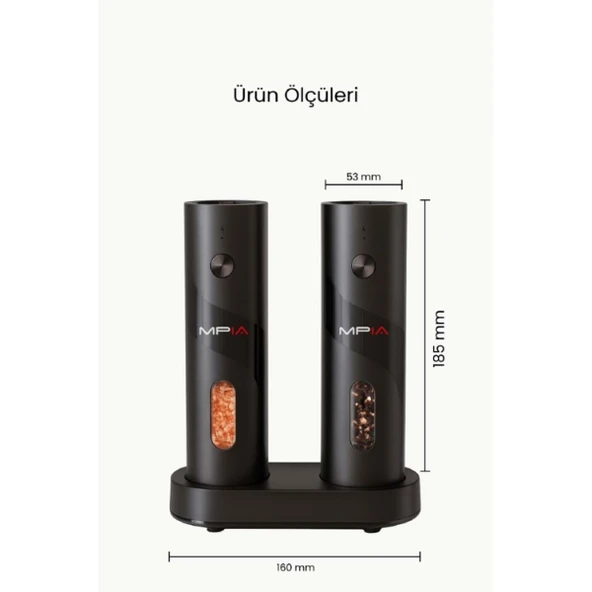 Şarjlı Baharat Öğütücü 100 ml - Resim 2