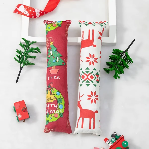 Yılbaşı Konseptli Hışırtılı Bez Kedi Oyuncağı - Resim 2