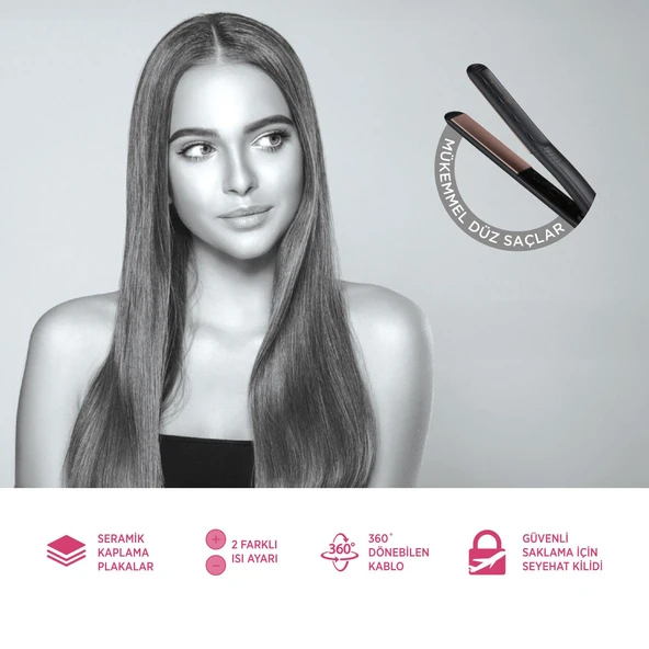 Polosmart PBS810 Kablolu Saç Düzleştirici 40W Siyah - Resim 3