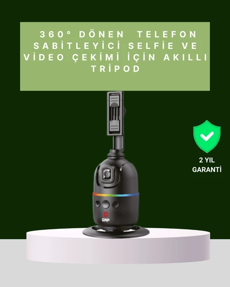 Yüz Takipli 360° Akıllı Gimbal Telefon ve Aksiyon Kamera Uyumlu ürün görseli 1