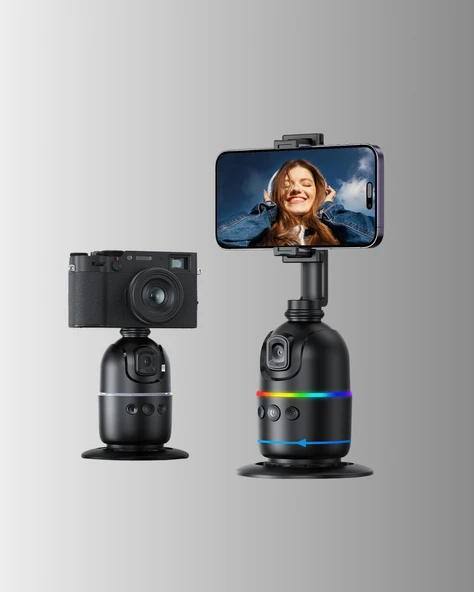 Yüz Takipli 360° Akıllı Gimbal Telefon ve Aksiyon Kamera Uyumlu - Resim 5