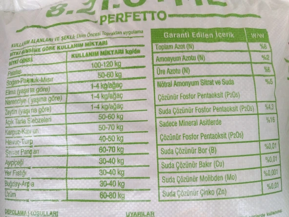 PERFETTO 8.21.0 + ME – NP Kışlık Gübre (25 Kg) - Resim 3