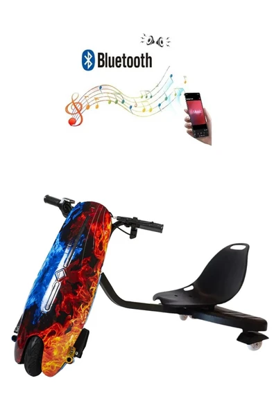 Citymate Drift Car Elektrikli Kaykay Bluetooth Dirift Kar Hoverboard Scooter Ledli Bluetoothlu D10 - Resim 2