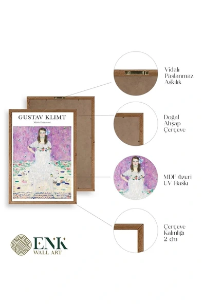 Gustav Klimt Ahşap Çerçeveli Tablo 23 x 30 - Resim 4