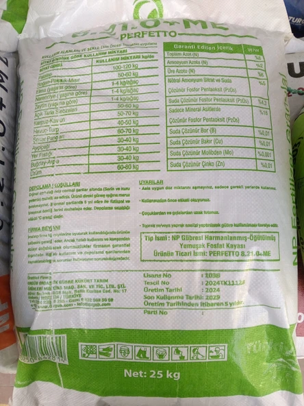 PERFETTO 8.21.0 + ME – NP Kışlık Gübre (25 Kg) - Resim 4