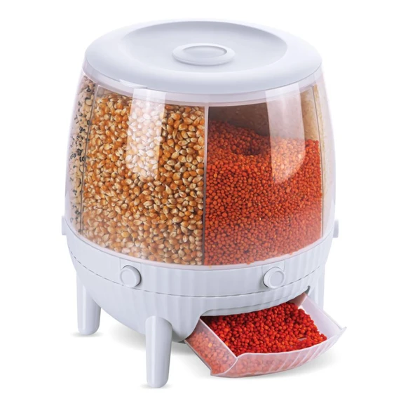 CVS DN 00115 Kuru Gıda ve Bakliyat Organizeri 360° Dönebilen 6 Bölmeli - Resim 4